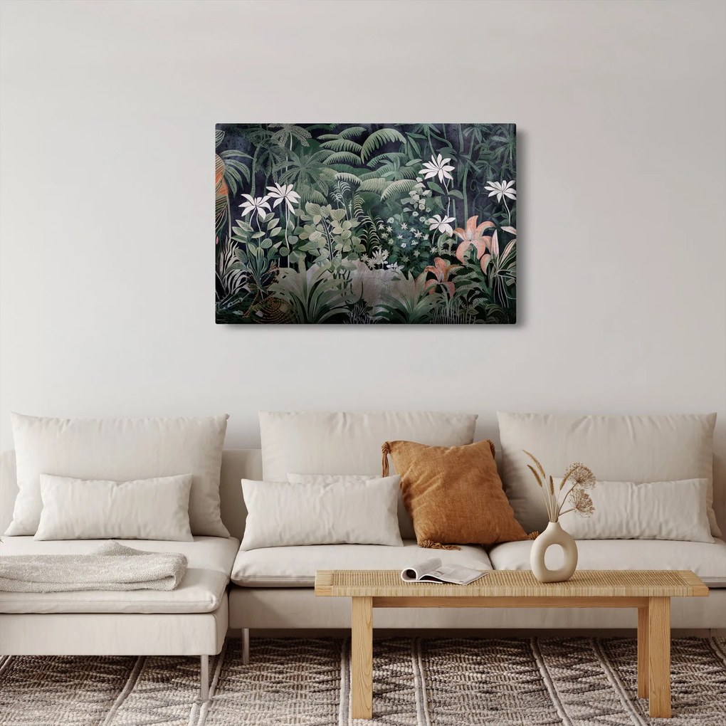 Obraz - Maľovaný vzor džungle (90x60 cm)