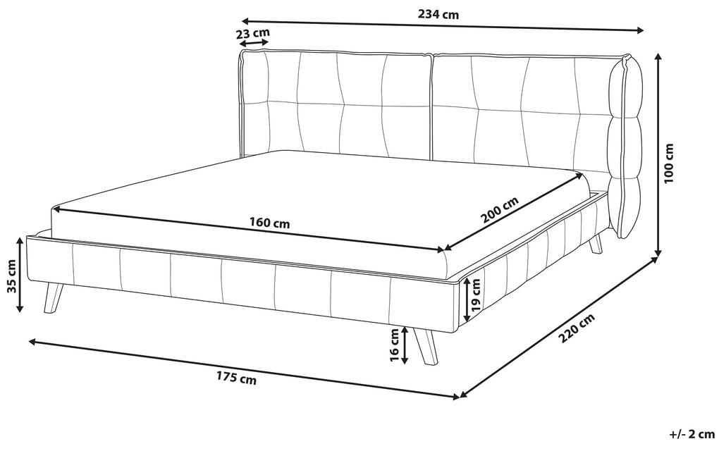 Tmavozelená zamatová posteľ 160 x 200 cm SENLIS Beliani