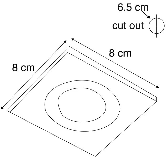 Inteligentné zapustené bodové svietidlo čierne štvorcové IP44 vrátane Wifi GU10 - Xena