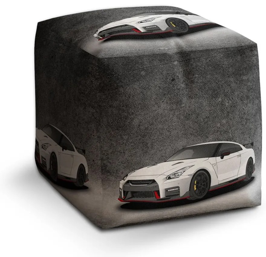 Taburet Cube sivý, sivá