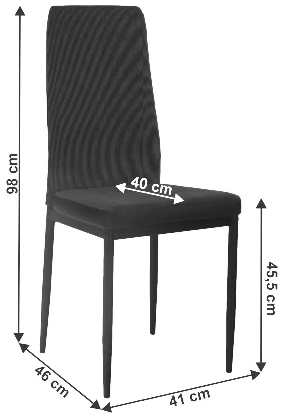 Jedálenská stolička Enra - tmavosivá / čierna