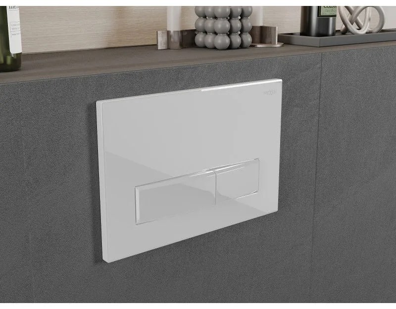 Mexen Fenix Air 09, pneumatické dvojité tlačidlo na splachovanie, biela lesklá, 6A0900