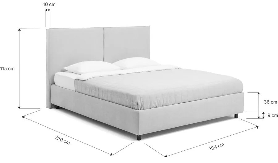 Čalúnená dvojlôžková posteľ taupe s úložným priestorom s roštom 180x200 cm Myra Bold – Bonami Selection