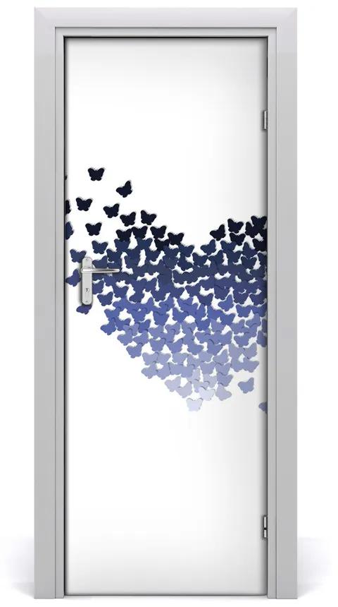 Samolepiace fototapety na dvere Srdce z motýľov 75x205 cm