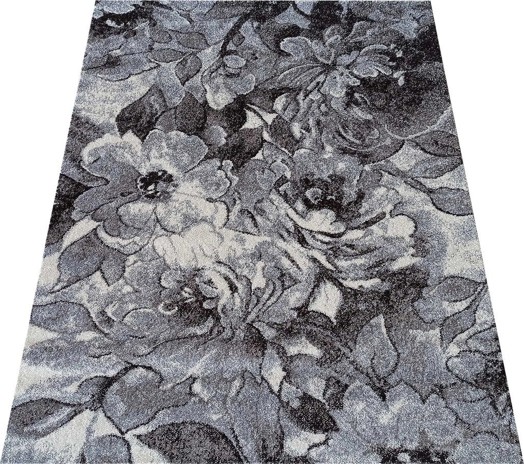 DY Sivý koberec s kvetinovým vzorom Panamero 16 Rozmer: 160x220 cm