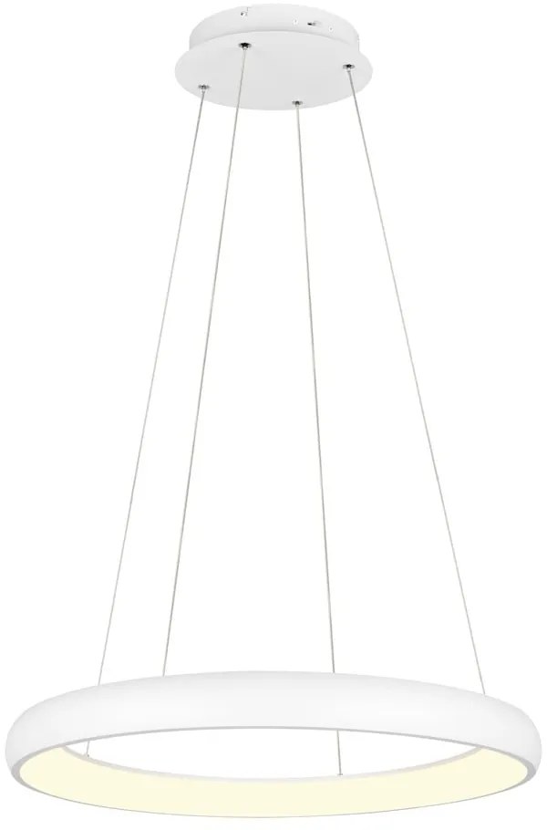 Biele LED stmievateľné závesné svietidlo s kovovým tienidlom ø 75 cm Cardona – Trio