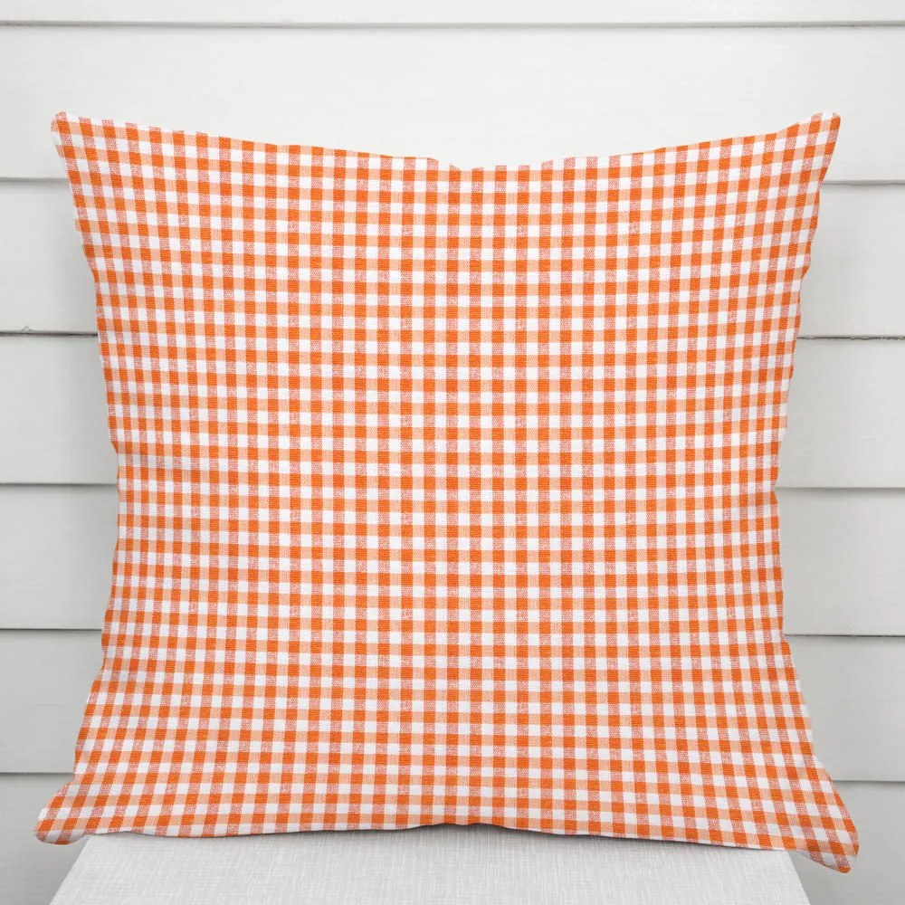 Biante Dekoračná obliečka na vankúš Rebeka RE-006 Oranžovo-biela kocka malá 50 x 70 cm