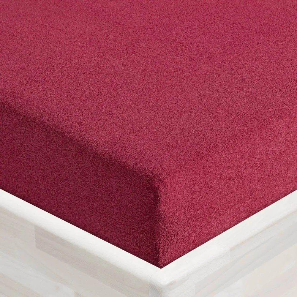 Detské froté napínacie prestieradlo do postieľky FR-010 Vínové 80 x 140 x 10 cm - do postieľky