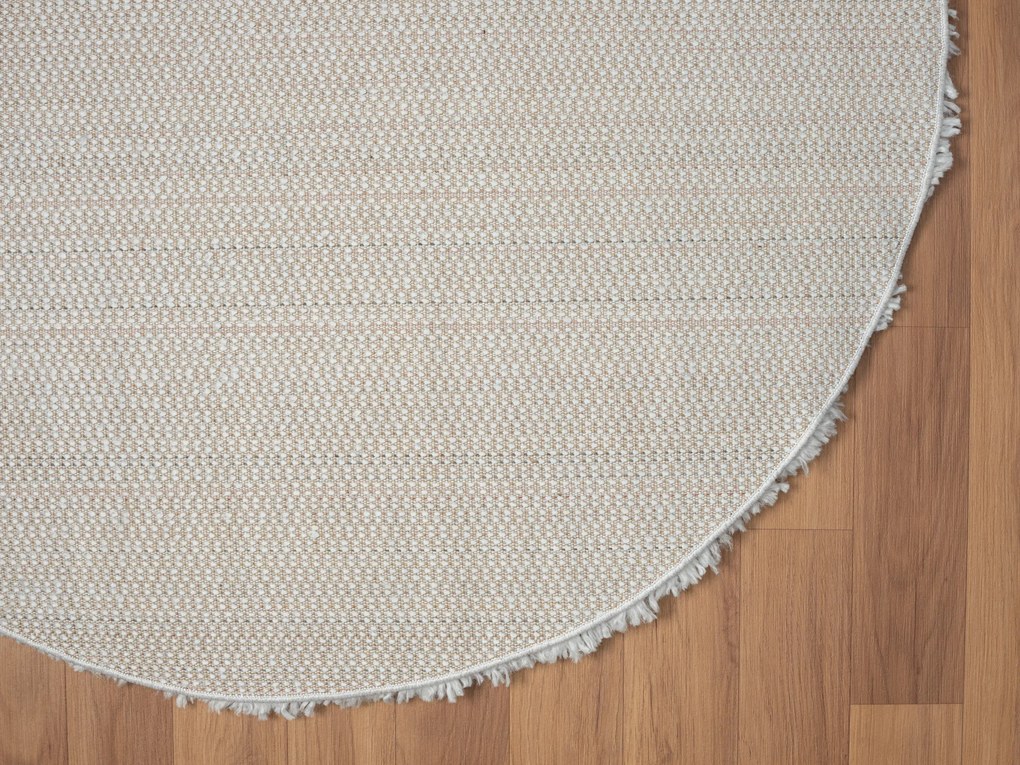 My Flair, Kusový koberec My Shaggy creme kruh, 120x120 (priemer) kruh, biela, chodba / predsieň