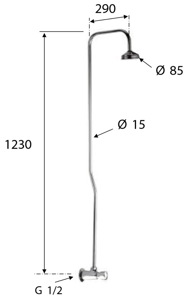 Bruckner Bruckner, TEMPOR sprchový stĺp so samozatváracím ventilom, chróm, 937.139.1
