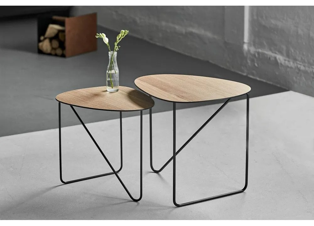 Kovový konferenčný stolík v prírodnej farbe 37x44 cm Curve M Wood – LIND DNA