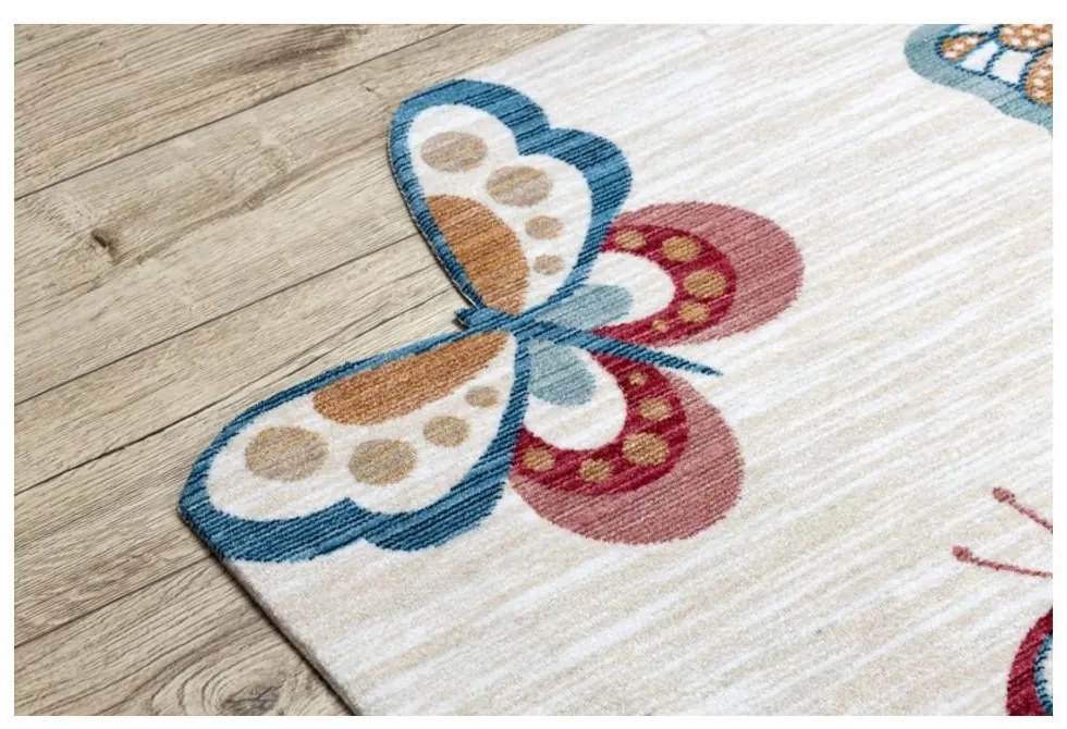 Detský kusový koberec Motýle krémový 133x192cm