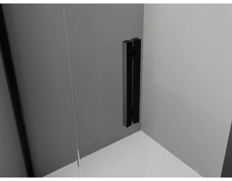 Mexen Exo, skladacie dvere do otvoru 75x200 cm, 6mm číre sklo, čierny profil, 816-075-000-70-00
