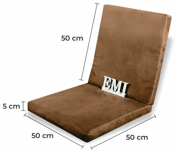 Poduška na stoličku hnedá EMI, 45x45x5 cm
