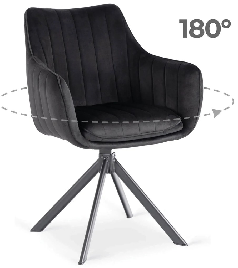 PROXIMA.store - Čalúnená otočná stolička MUMBAI FARBA: čierna