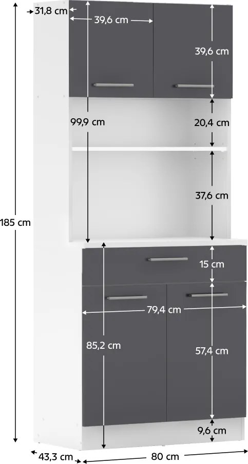 Kuchynský kút Domini NEW (biela + grafit). Vlastná spoľahlivá doprava až k Vám domov. 1119699