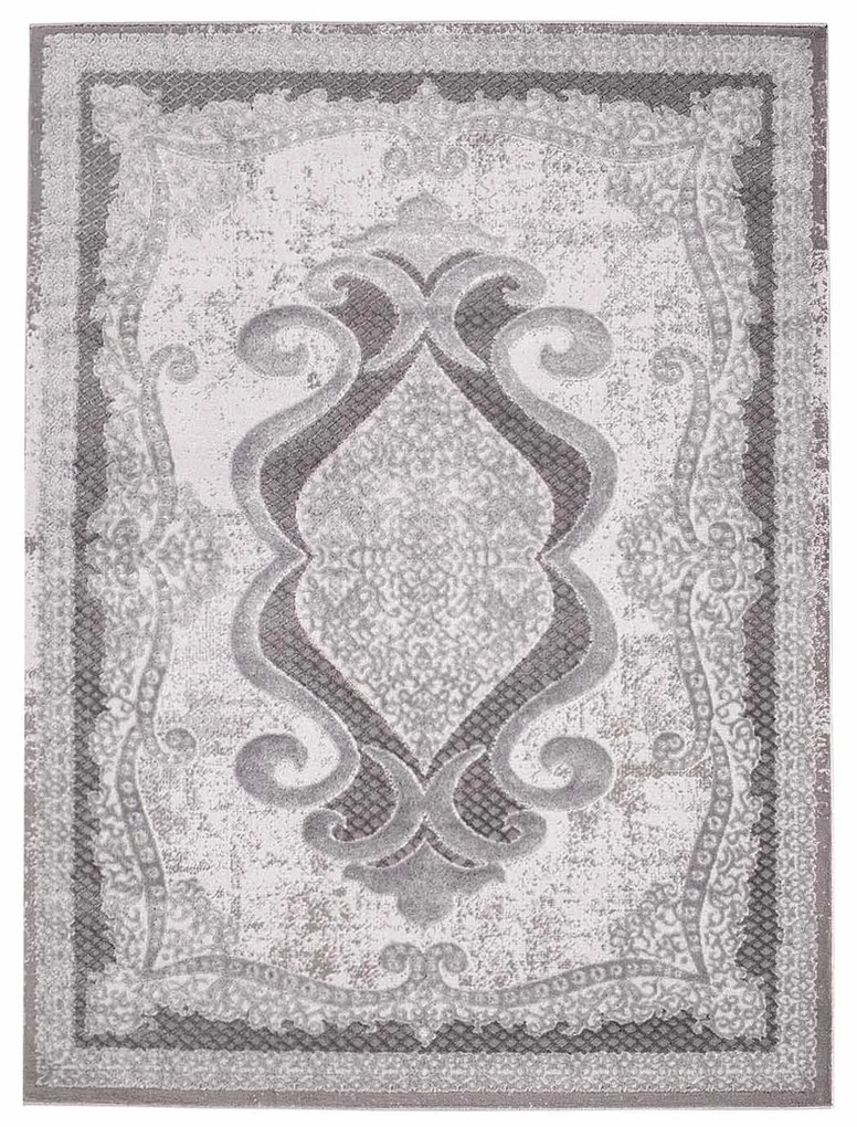 Dekorstudio 3D Vintage koberec Patin - vzor 7741 sivý Rozmer koberca: 120x170cm