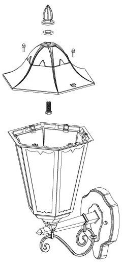 Eglo 93446 - Vonkajšie nástenné svietidlo NAVEDO 1xE27/60W/230V IP44