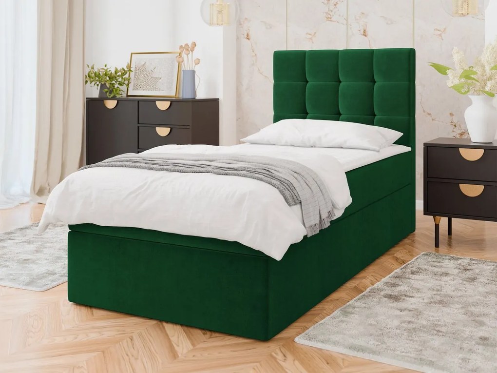 Kontinentálna jednolôžková posteľ Cinema Single, Dostupné poťahy: ekokoža Soft 017, Rozmer postele: 80x200