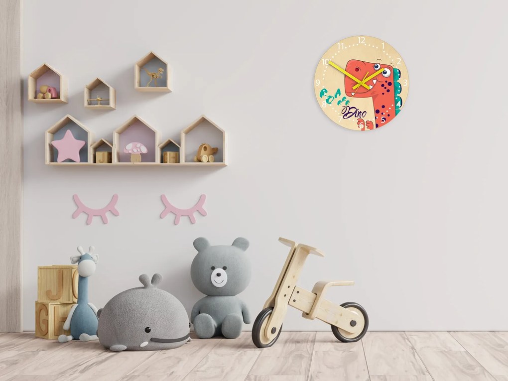 Detské nástenné hodiny Ami Dinosaurus 30 cm viacfarebné