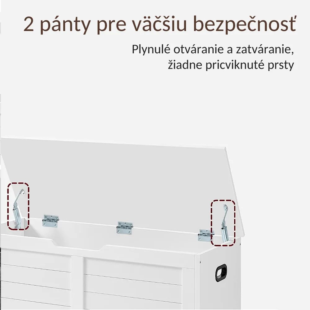 Truhlica na sedenie s úložným priestorom, biela