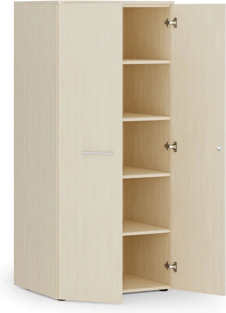 Kancelárska policová skriňa PRIMO WOOD s dverami, 1781 x 800 x 600 mm, breza