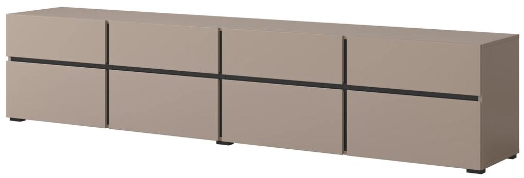 TV skrinka Cross 40 so zásuvkami 225 cm - congo / Čierny