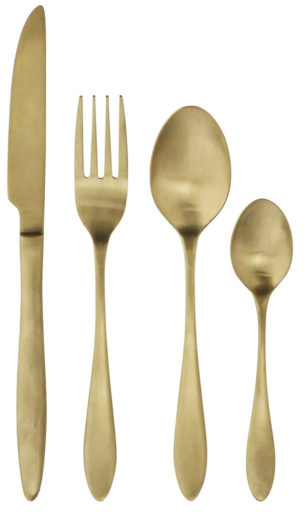 MADAM STOLTZ Sada príborov z nerezovej ocele Gold – set 4 ks