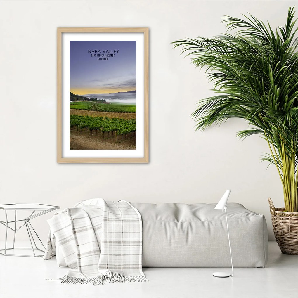 Gario Plagát Večer nad údolím Napa Farba rámu: Bez rámu, Rozmery: 20 x 30 cm