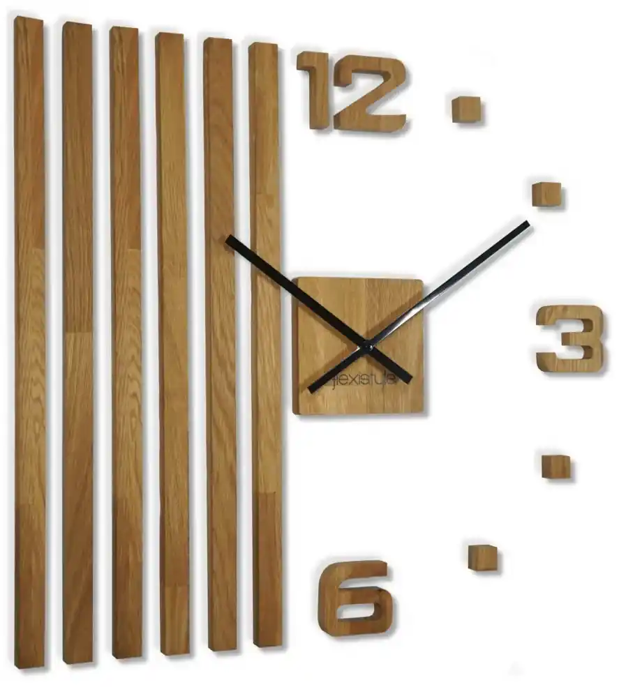 Unikátne drevené hodiny na stenu 60 х 60 cm | BIANO