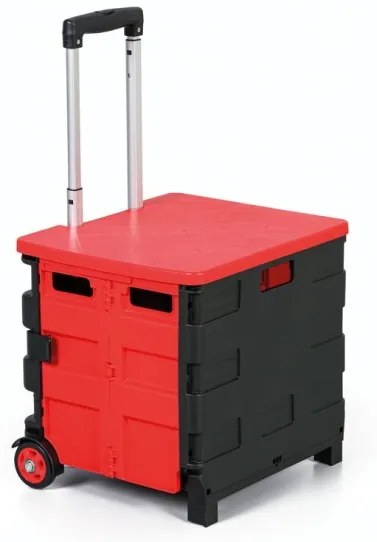 Skladací nákupný vozík 30L, nosnosť 30 kg, 2 pevné kolieska