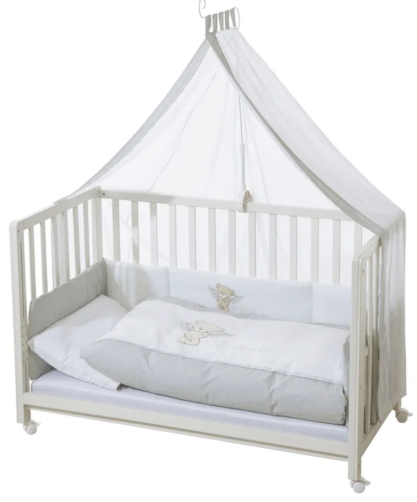 roba Detská postieľka Room Bed, 60 x 120 cm (Medveď lámač sŕdc, biela) (100341028)