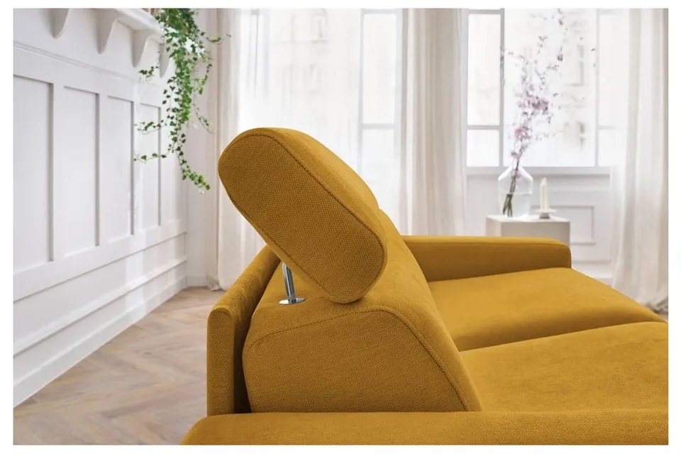 Rozkladacia pohovka v horčicovej farbe 195 cm Monaco – Bobochic Paris