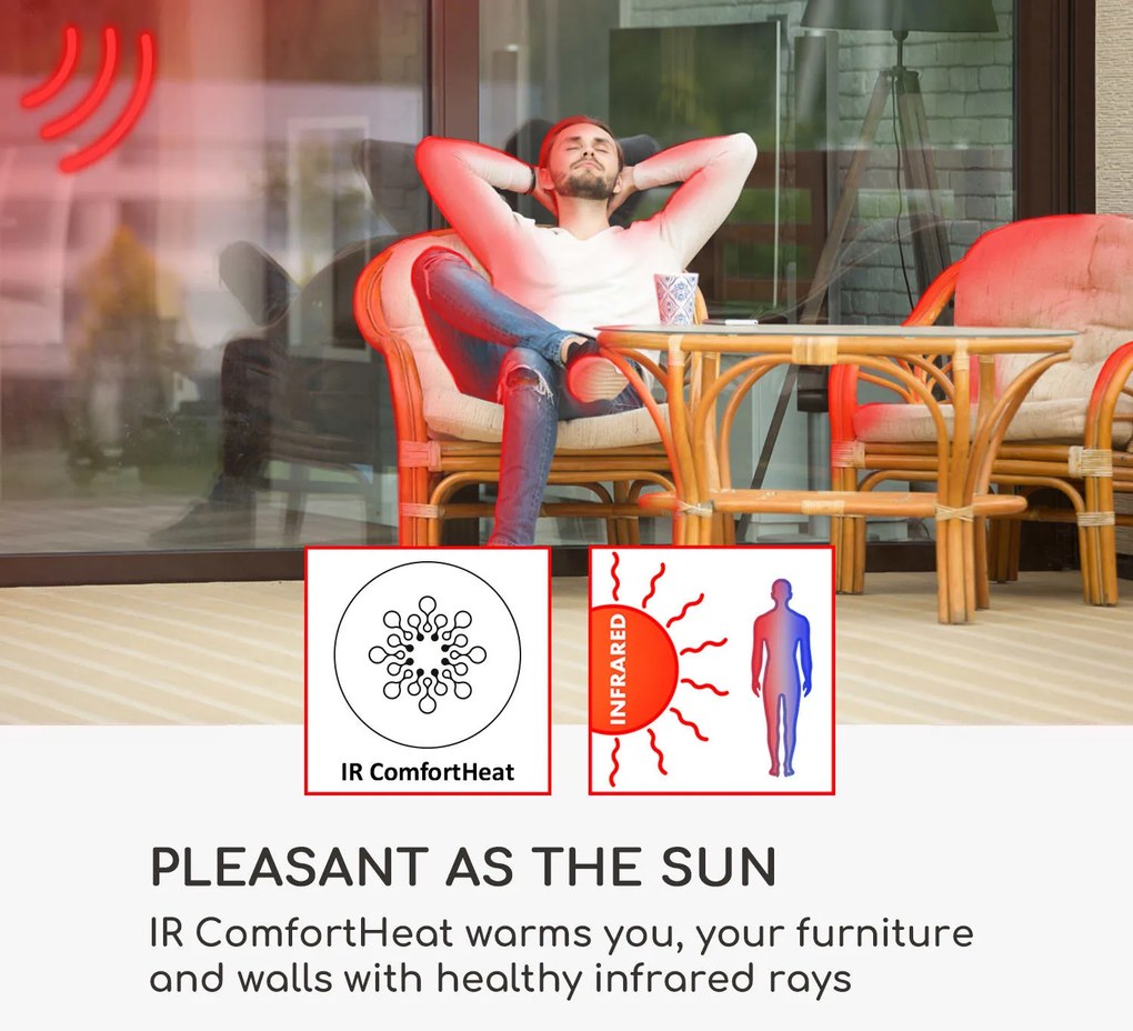 Blumfeldt Smartwave, infračervený ohrievač, 2400 W, karbónová trubica, WiFi, aplikácia, biely