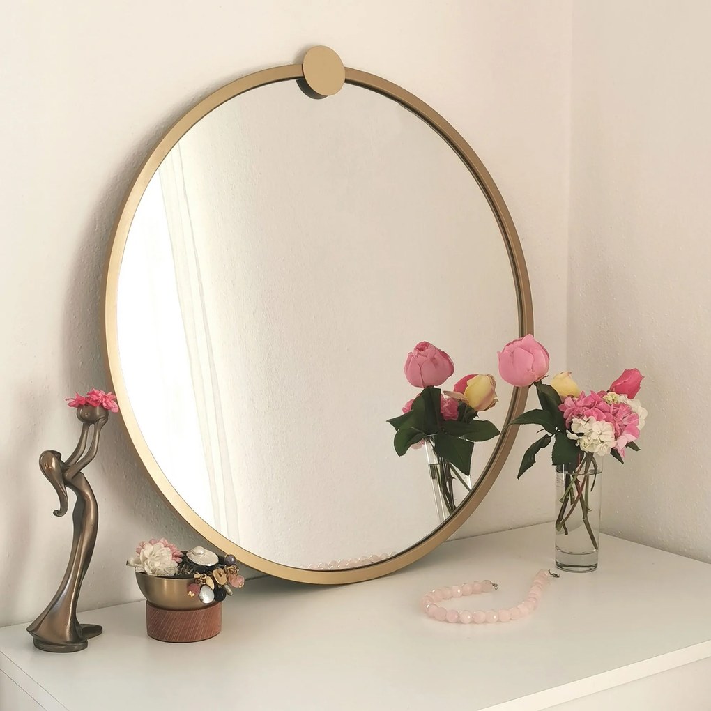 Okrúhle nástenné zrkadlo Lakar 60 cm zlaté