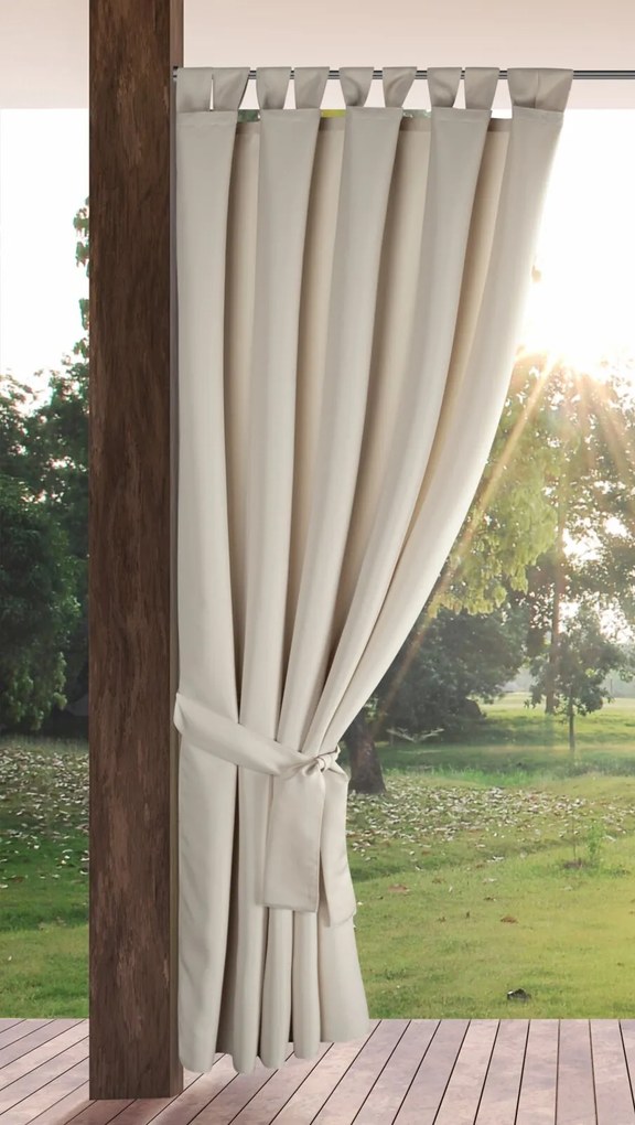 ZÁHRADNÝ VODEODOLNÝ ZÁVES NA PÚTKACH GARDEN 155X240 CM BÉŽOVÁ