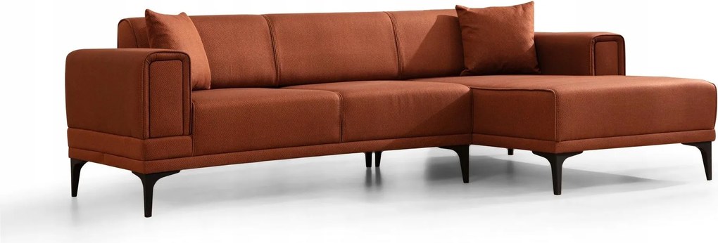 Rohová sedačka Horazotta (p) (tehlová čierna)