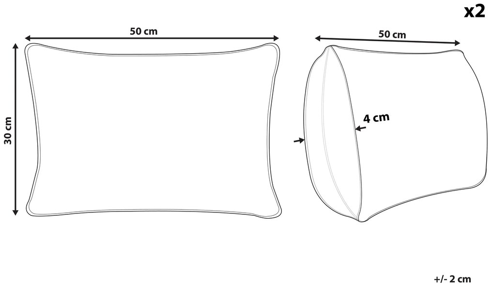 Sada 2 všívaných bavlnených vankúšov so strapcami 30 x 50 cm viacfarebná DIJKOT Beliani