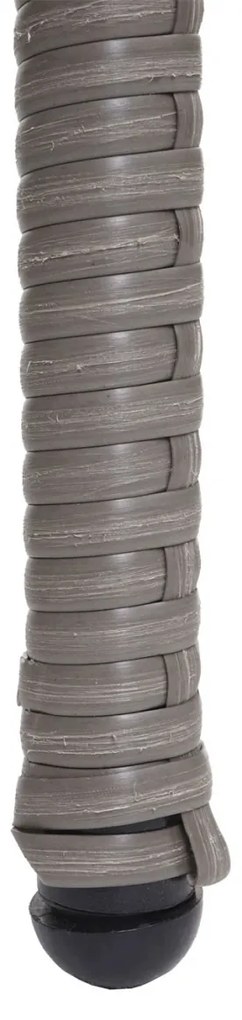 Set 2 záhradných stoličiek HWC-G19, polyratan, stohovateľná - sivá, vankúše tmavosivá