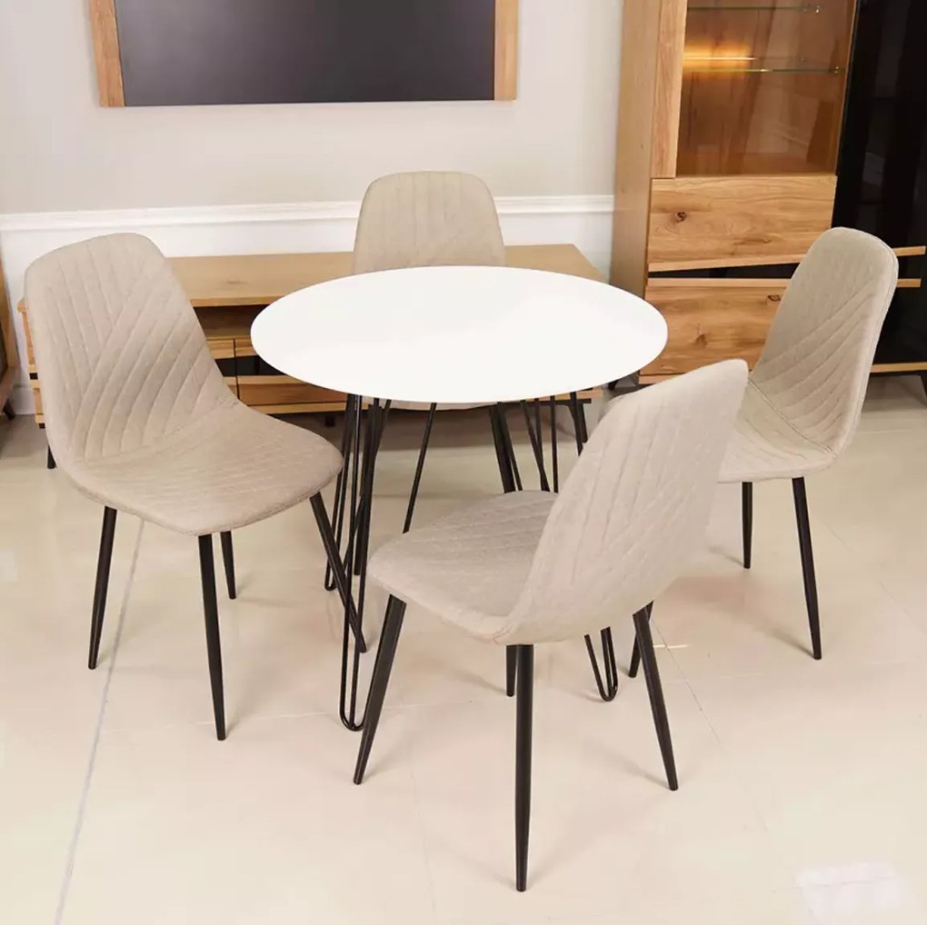 Okrúhly jedálenský stôl HARRY 90x90, biely