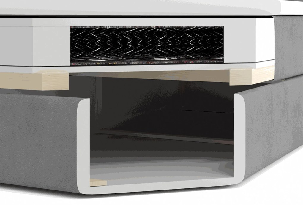 Wilsondo Čalúnená boxspring manželská posteľ Leila s matracom - hnedá Rozmer: 180x200