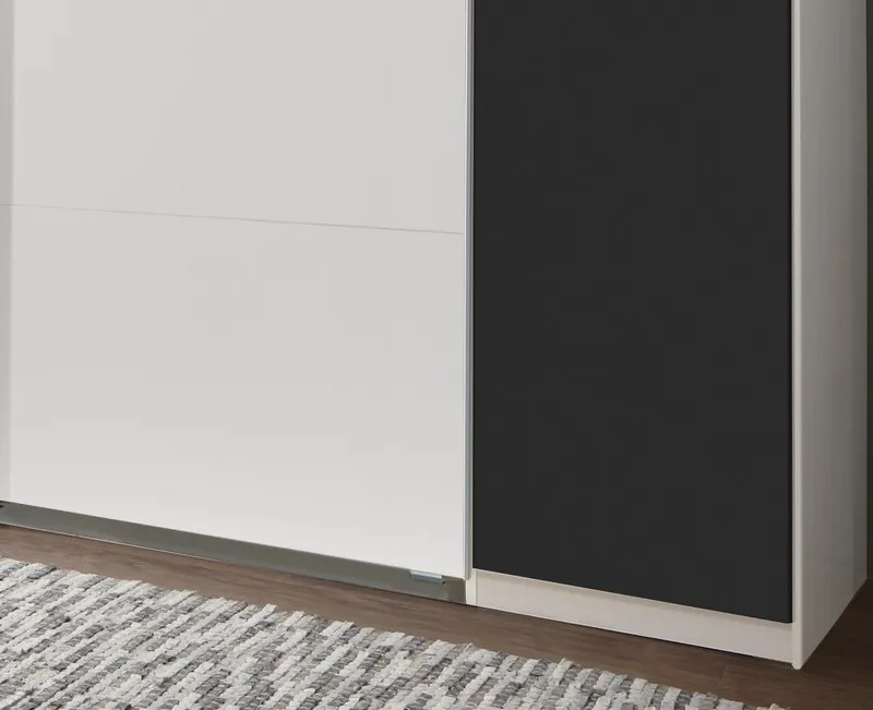 Šatníková skriňa Lotto, biela/grafitová