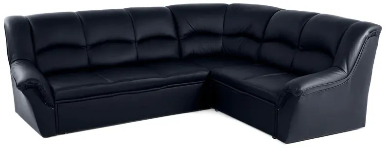 Kožená rohová sedacia súprava DUBAJ LUX XL, tm. modrá (K-58)