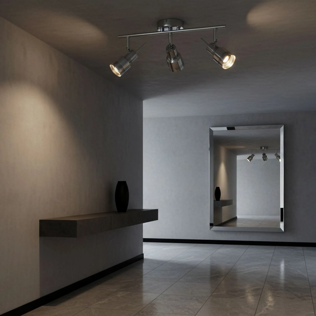 Toolight - Stropné-nástenné svietidlo typu reflektor, 3-bodové, 3xGU10 392197, chrómová, OSW-08483