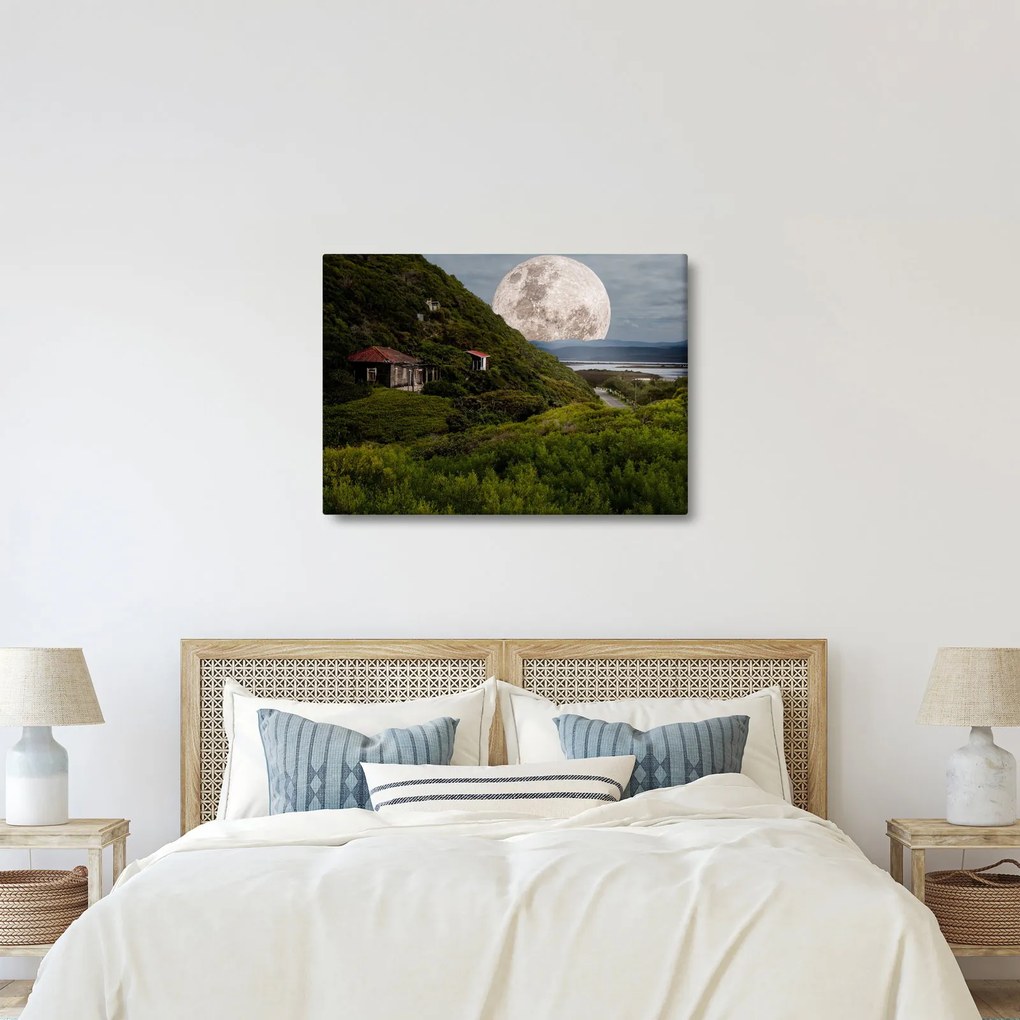 Obraz krajiny s mesiacom (70x50 cm)