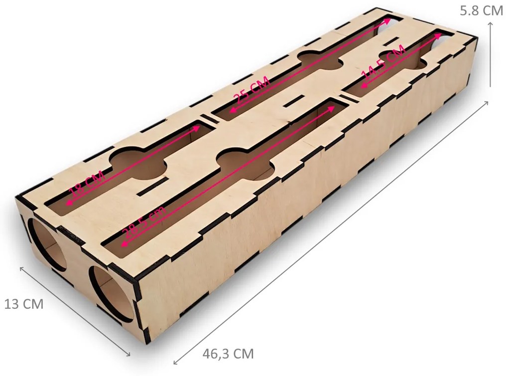 Organizér na vrecká na zips, do zásuvky, drevený VASKY