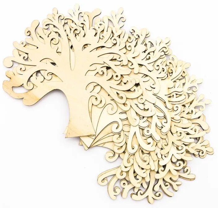 DECOLED Drevená dekorácia, stromček 12,5cm, 10ks/balenie.