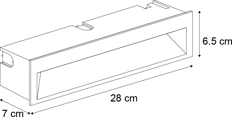 Sada 6 moderných zapustených nástenných svietidiel čierna 28 cm vrátane LED IP65 - Mert