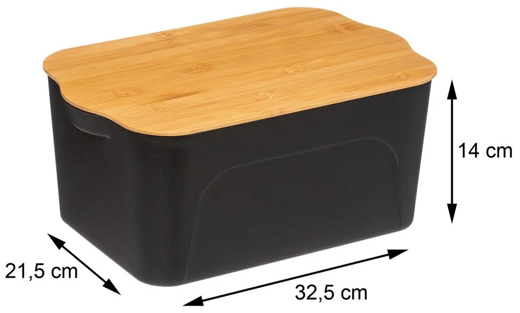 Úložný box Black, 21,5x14x32,5 cm, čierna