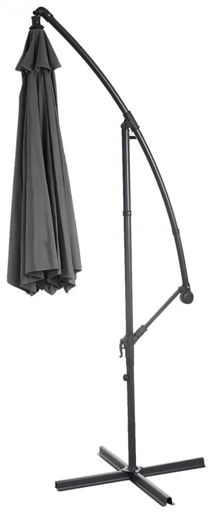 Slnečník Acerra Ø 3m bez stojanu- polyester/oceľ - sivá
